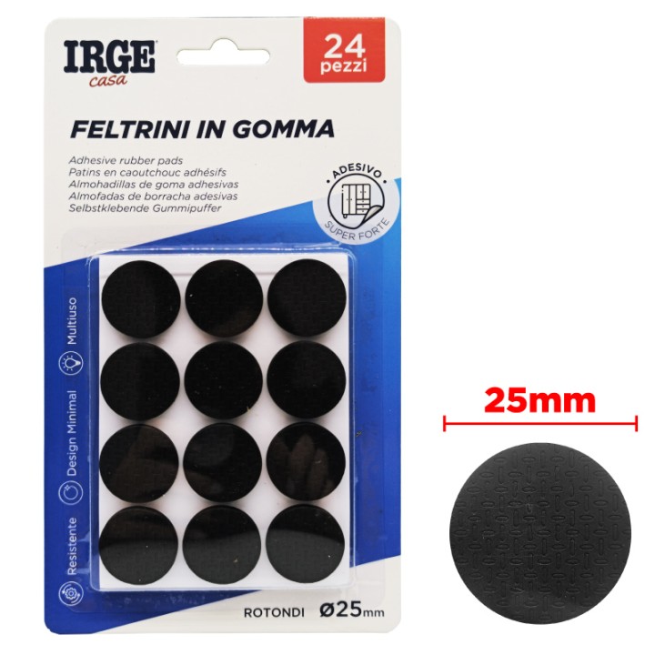 EAD FELTRINI GOMMA 24PZ TONDI DIAM 2.5cm