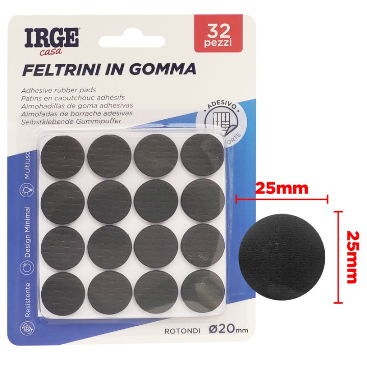 EAC FELTRINI GOMMA 24PZ QUADRATI 2.5x2.5