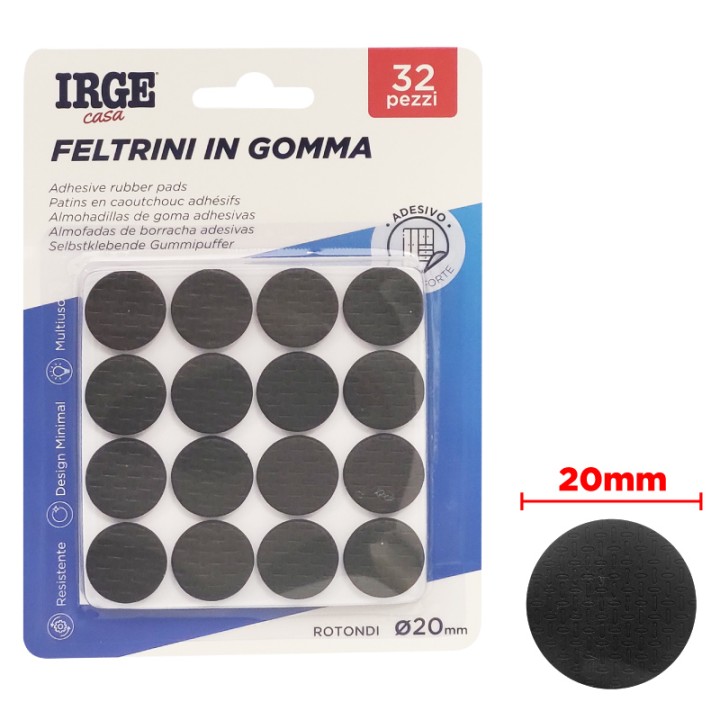 EAE FELTRINI GOMMA 32PZ TONDI DIAM 2cm