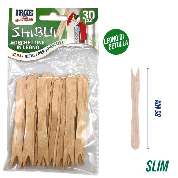 CGF FORCHETTINE APERITIVO LEGNO 30PZ 8,5