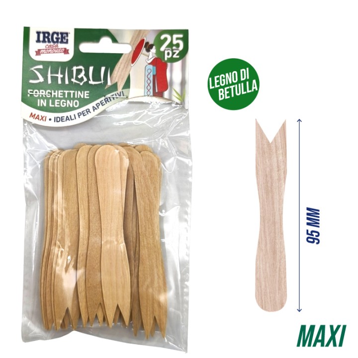 CGF FORCHETTINE APERITIVO LEGNO 25PZ 9,5