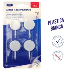 AAM GANCI ADESIVI PLASTICA 4PZ ROTONDI