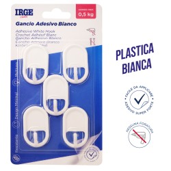 AAP GANCI ADESIVI PLASTICA 5PZ CLASSICO
