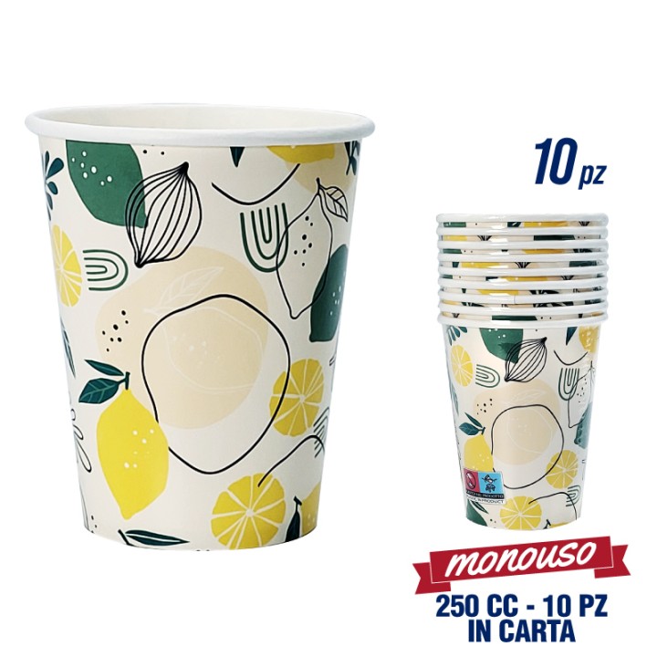 ABC BICCHIERI 10 PZ LIMONI