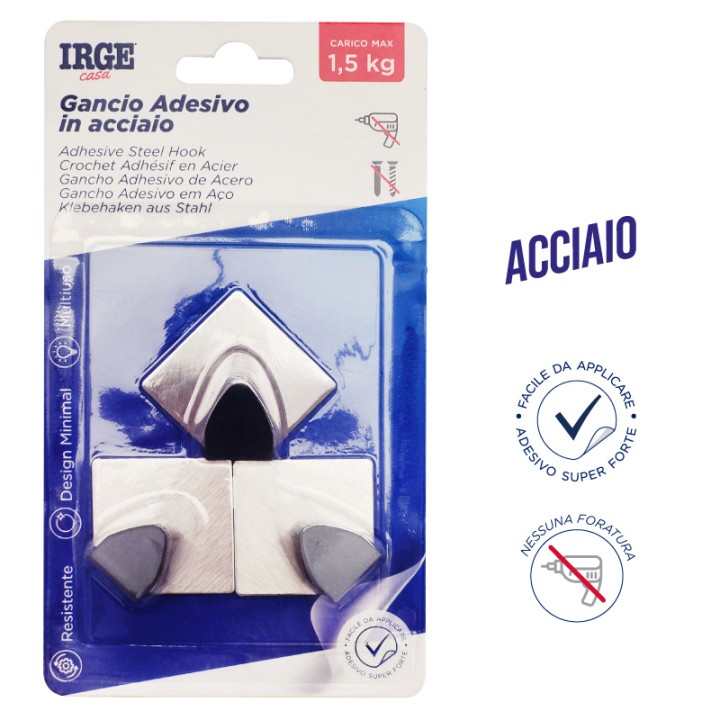 AAT GANCI ADESIVI ACCIAIO 3PZ ROMBO