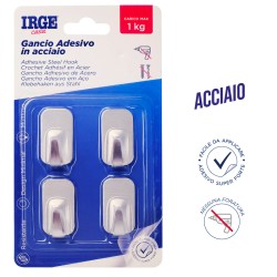 AAV GANCI ADESIVI ACCIAIO 4PZ RETTANGOLO