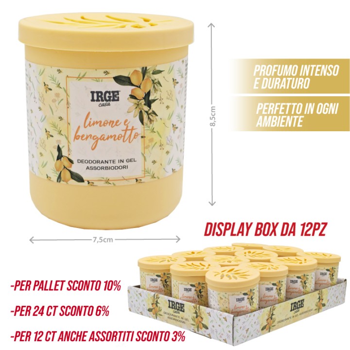 BHB GEL ASSORBIODORI 190GR GIALLO LIMONE + BERGAMOTTO