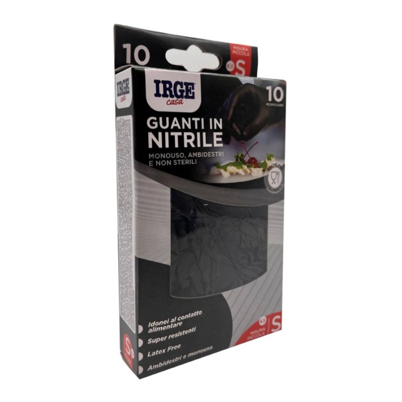 ABV GUANTI MONOUSO 10PZ NITRILE NERO S