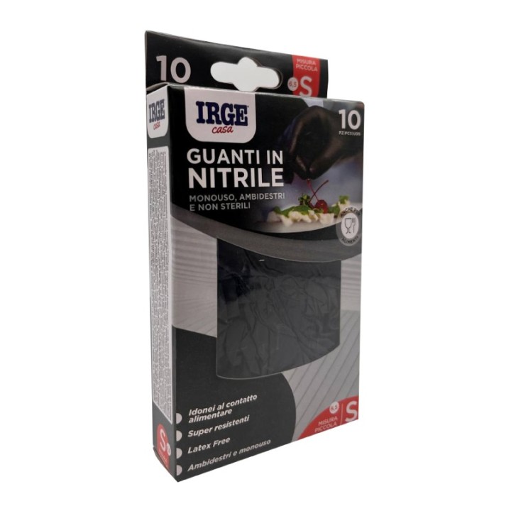ABV GUANTI MONOUSO 10PZ NITRILE NERO S