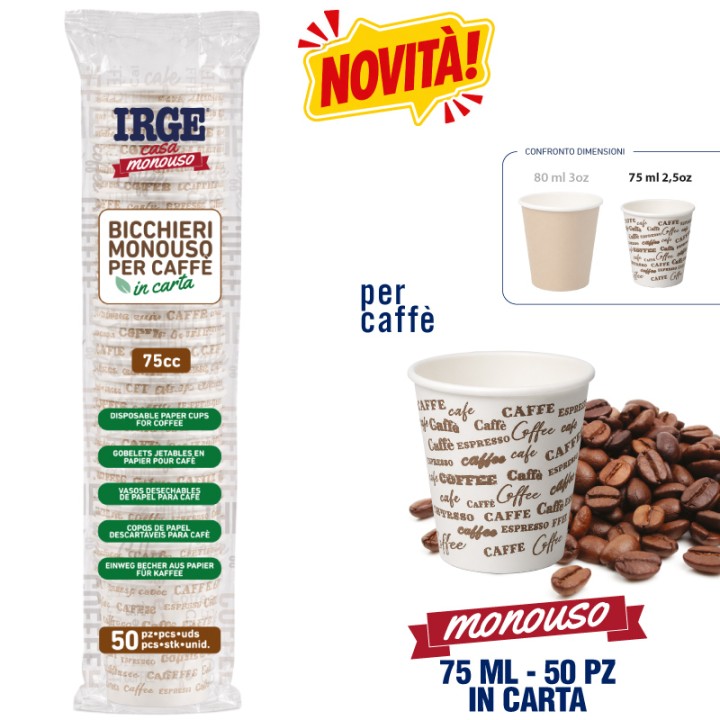 ABG  BICCHIERINI CAFFE' CARTA 75ML 50PZ