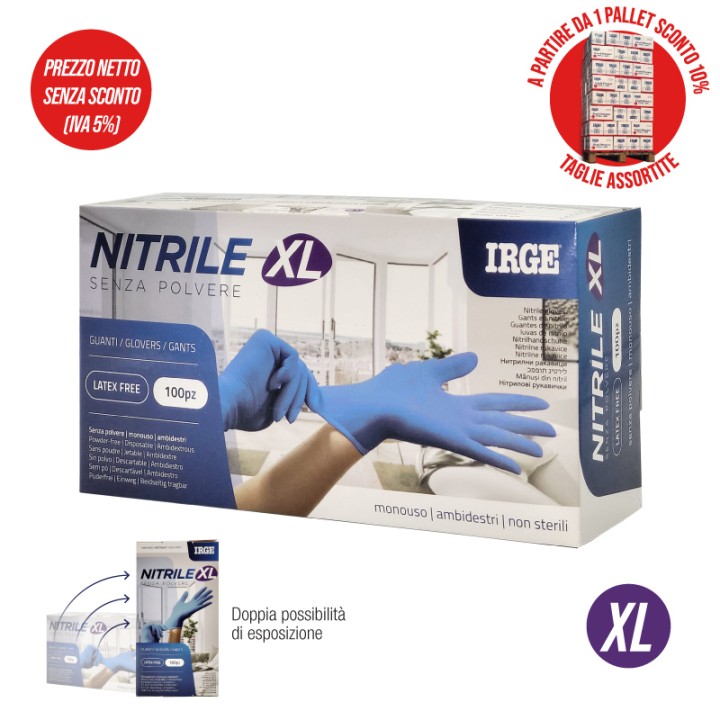 ABI GUANTI MONOUSO 100PZ NITRILE BLU XL-
