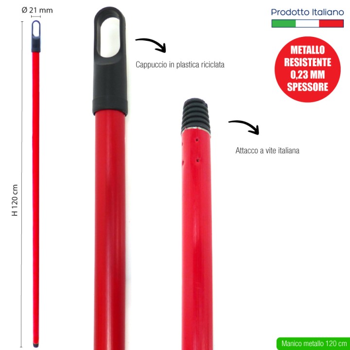 CDX MANICO MET. 120 CM.PLASTIF.ROSSO 0,23 SPESS D.21MM