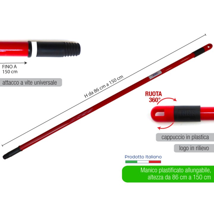 CDT MANICO MET ALLUNG.150CM VERN.LISCIO 0,28 SPESS D.21/17MM