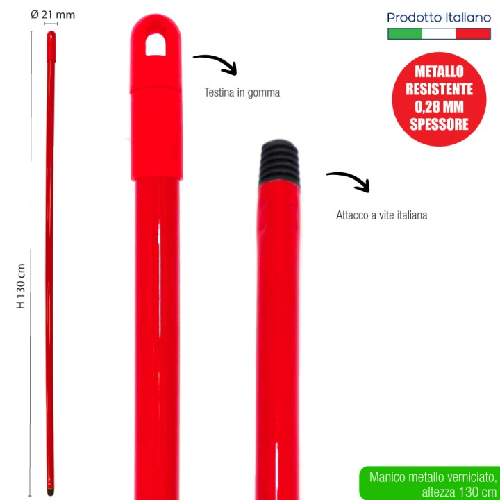 CFC MANICO MET. VERNIC.130 ROSSO ROBUS 0,28 SPESS D.21MM