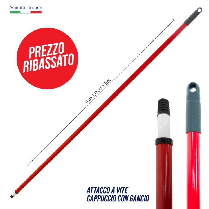 CDV MANICO MET ALLUNG. 3MT VERN.LISCIO DIAMETRO: 25mm/21mm spessore 0