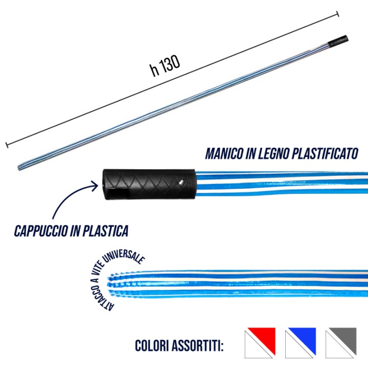CFO MANICO LEGNO PLASTIF. 130CM COLOR