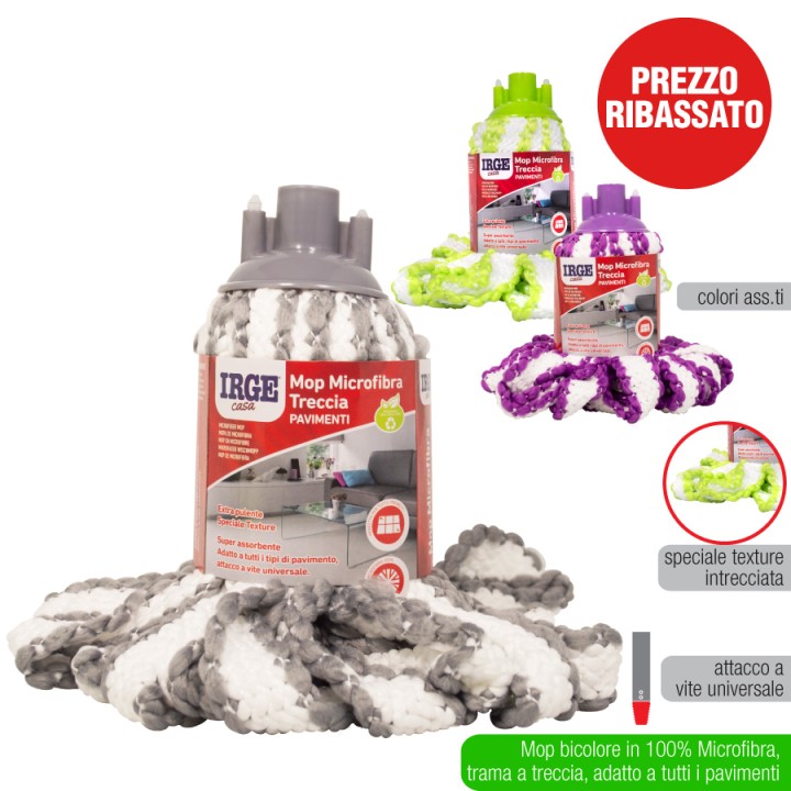 CAN MOP MICROFIBRA IRGE TRECCIA BICOLOR