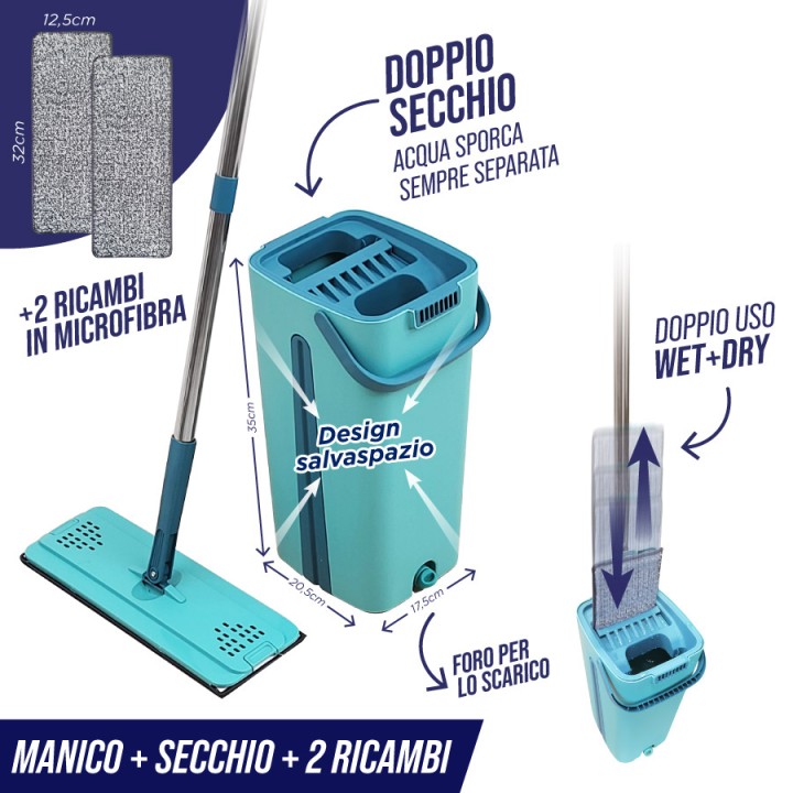 ADC MOP PIATTO AUTOPULENTE CON 2 SECCHI