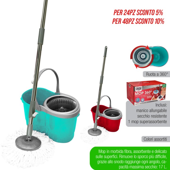 ADK SUPER MOP 360 CON CESTO PLASTICA