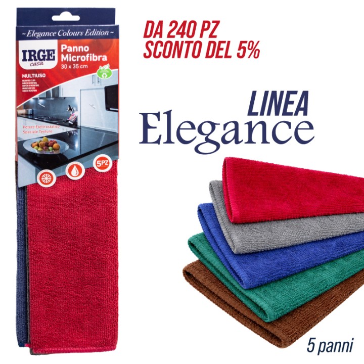 ABT PANNO MICROFIBRA 5PZ 30x35CM ELEGANC