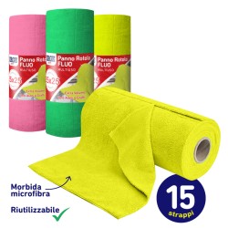 ABM PANNO ROTOLO FLUO 25X25cm 15PZ