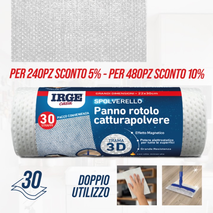 ABE ROTOLO PANNO CATT.POLVERE 30PZ 22X30