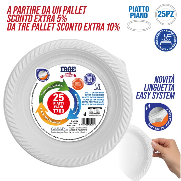 ADC PIATTI RIUTILIZZ. PIANI 25PZ D22