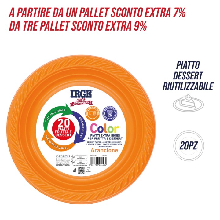 CAZ PIATTI DESSERT ARANCIONE 20 PZ
