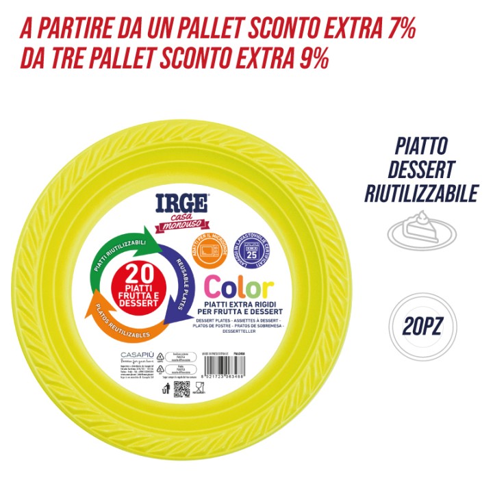 CAK PIATTI DESSERT GIALLO 20 PZ