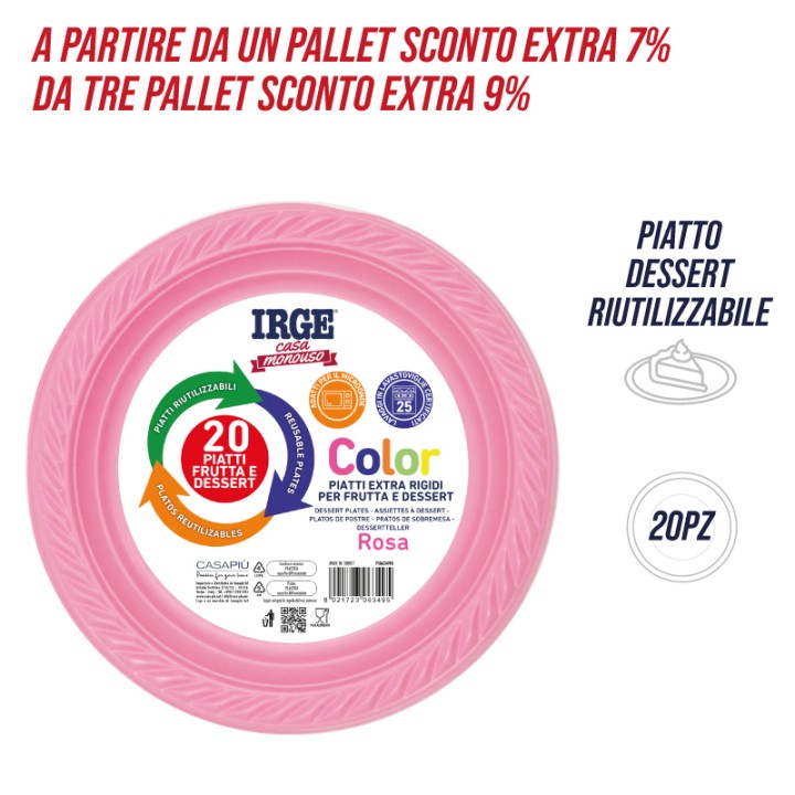 BMC PIATTI DESSERT ROSA 20 PZ
