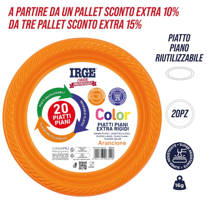 CDA PIATTI PIANI ARANCIONE 20 PZ