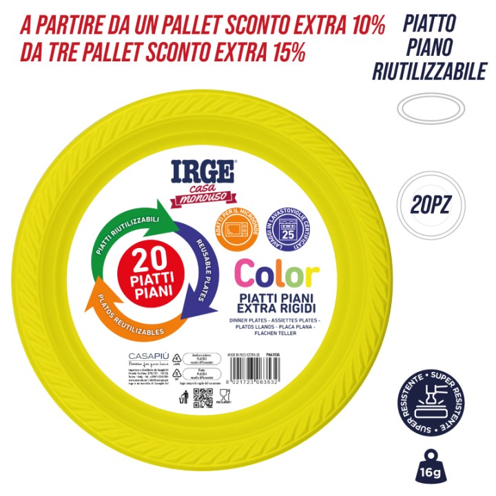 CAM PIATTI PIANI GIALLO 20 PZ