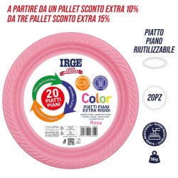 BME PIATTI PIANI ROSA 20 PZ