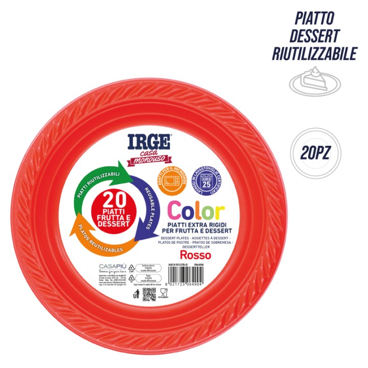 BFA PIATT RIUTILIZ. DESSERT ROSSI 20P