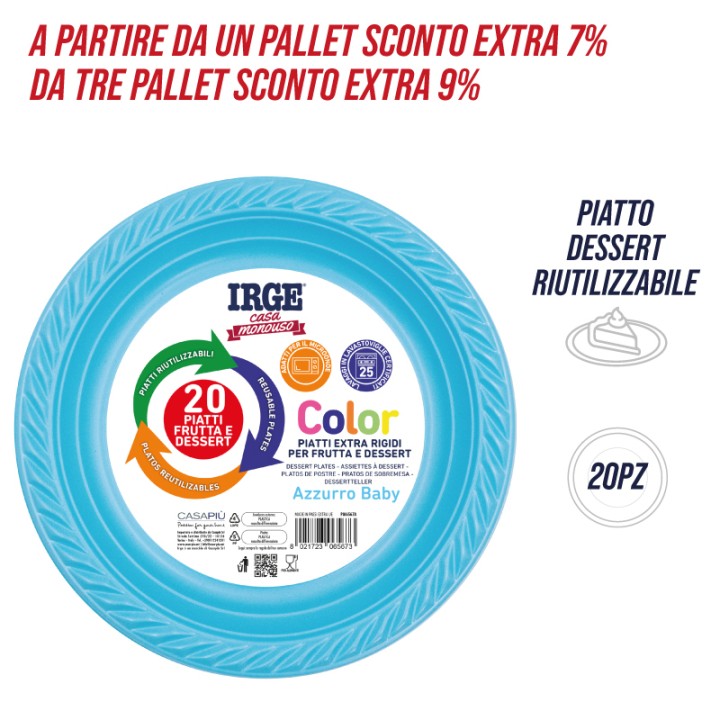 CFC PIATTI DESSERT AZZURRO BABY 20 PZ