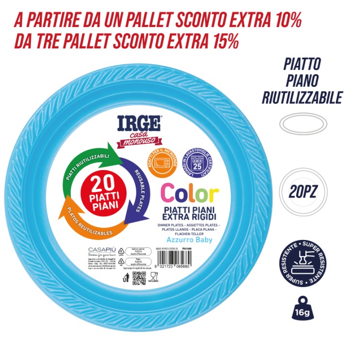 CFE PIATTI PIANI AZZURRO BABY 20 PZ