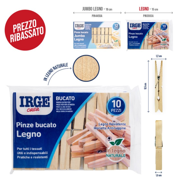 BNK PINZE BUCATO LEGNO IRGE 10PZ