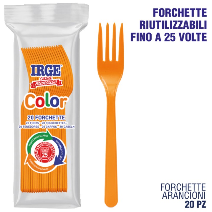 CAX FORCHETTA PP ARANCIONE 20 PZ