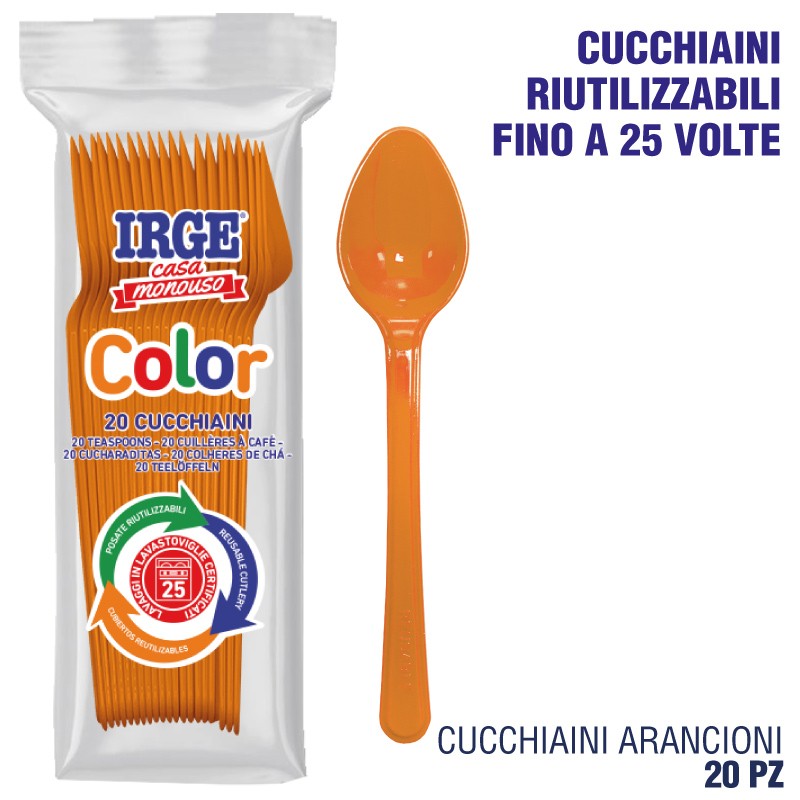 CAT CUCCHIAINO PP ARANCIONE 20 PZ