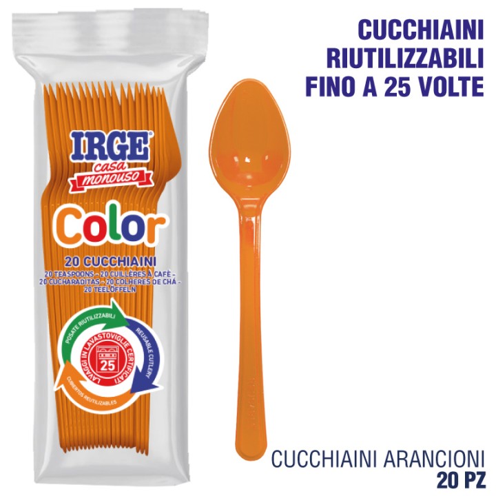 CAT CUCCHIAINO PP ARANCIONE 20 PZ