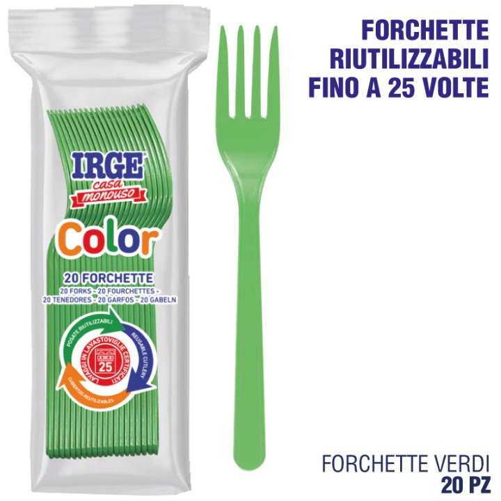 BMT FORCHETTA PP VERDE 20 PZ