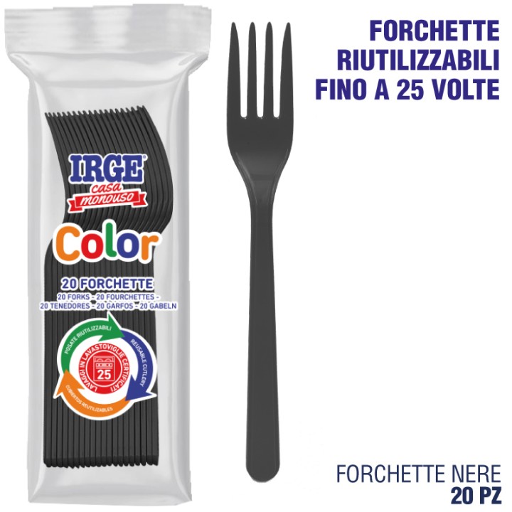 CDM FORCHETTA PP NERO 20 PZ